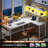 L Shaped Computer Desk with LED Lights & Power Outlet, Reversible 53"W Gaming Desk with Storage Shelf, Side Bag, Hooks for Home Office, White-579127688-579127690