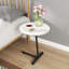 Table d'appoint ronde de 16 po en faux marbre avec pieds robustes en métal