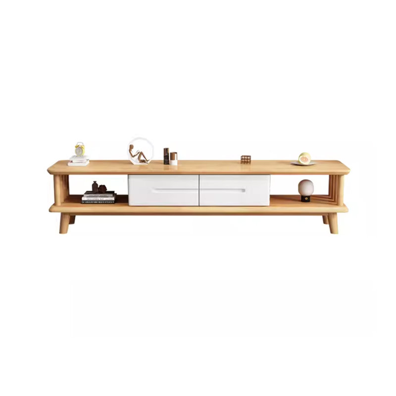 Crédence de rangement Holtzlander, Blanc / bois naturel