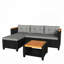 Ensemble de patio en osier 3 pièces avec coussins et table de rangement en bois d'acacia-764436926