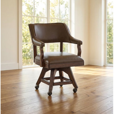 Fauteuil pivotant de luxe en bois massif / chaise de jeu avec roulettes