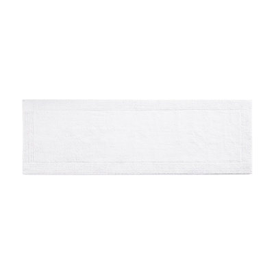 Tapis pour salle de bain 100% coton 24 x 72 po, 3000 g / m², blanc, réversible, pied confortable, coton blanc lavable à la machine, tissage