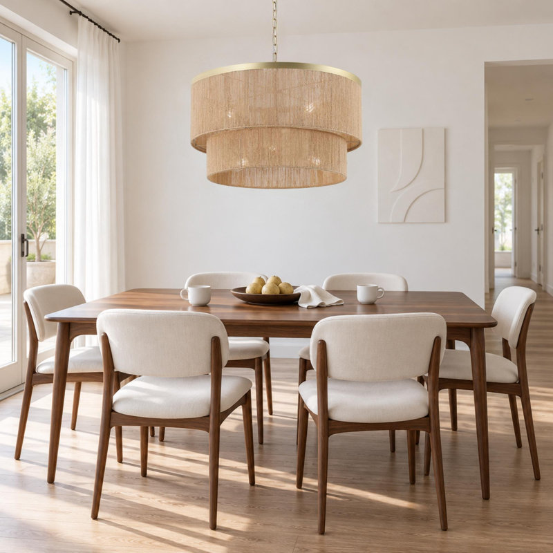 Lustre tambour 24 lumières à intensité variable 24 ", Brun, Doré