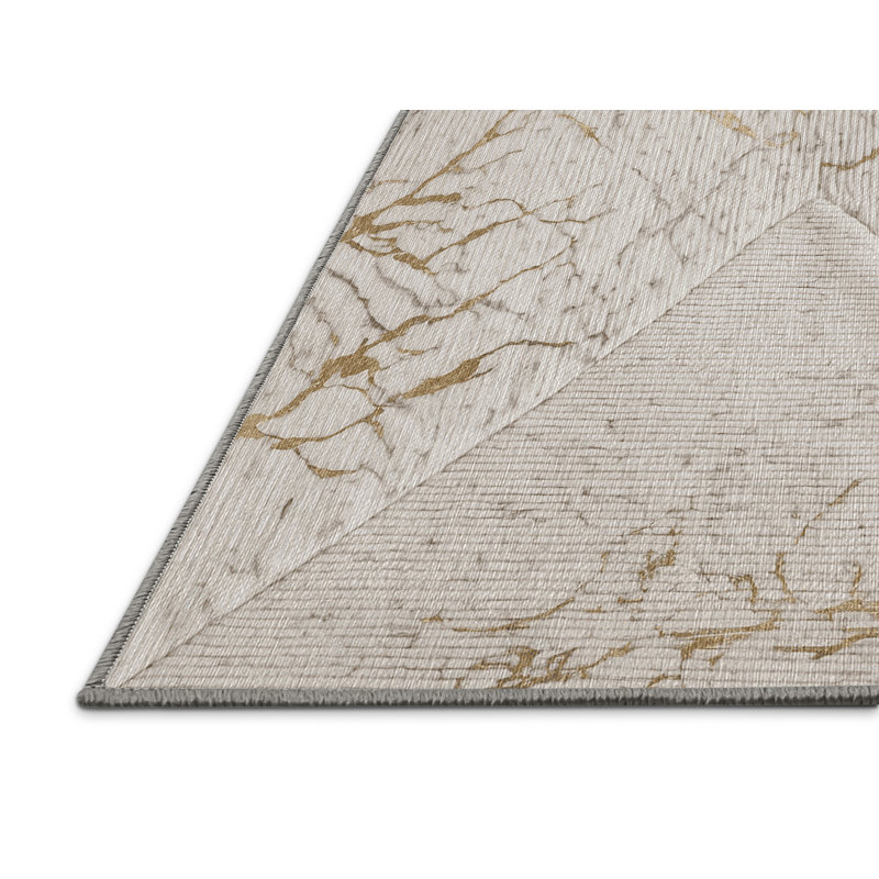 Machine Washable Gray Area Rug, Rectangle 6' x 9'