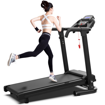 Tapis roulant pliable de 2,5 ch avec poignées, capacité de 300 lb, - contrôlé, affichage régulier des rapports d’exercices et entraînement personnalisé pour moteur d'entraînement, commandes, écran 107 cours