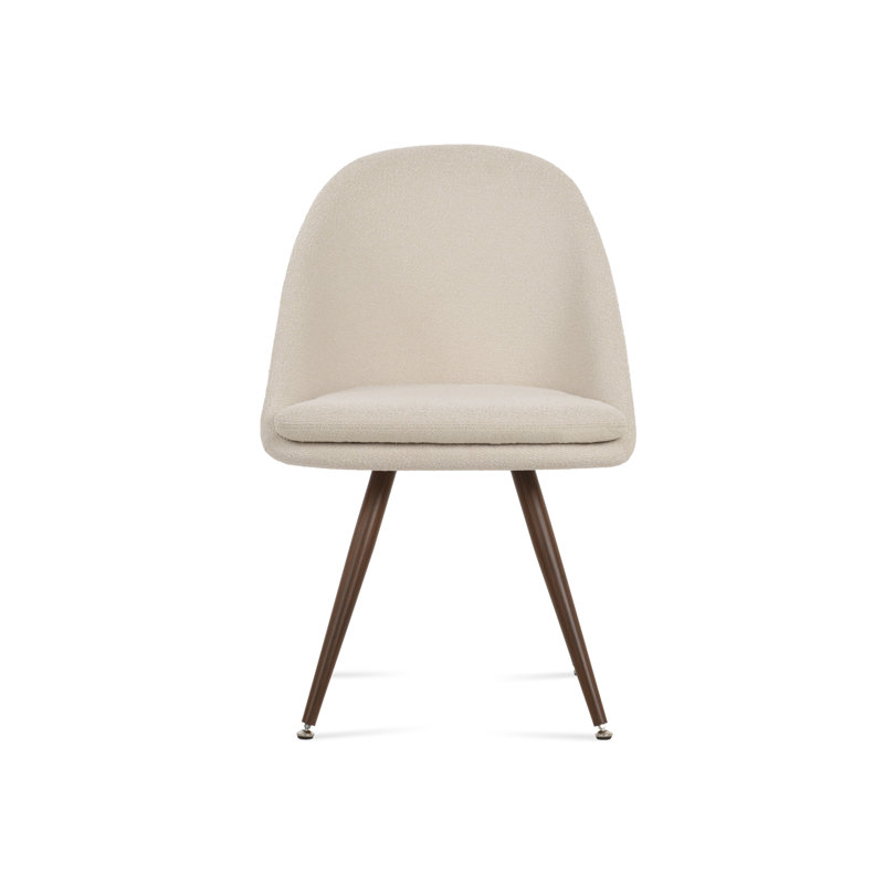 Chaise d'appoint Avanos Star, Blanc cassé, Noyer