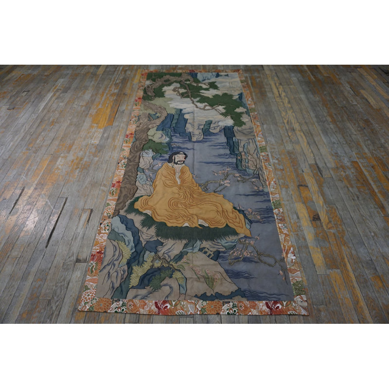 Antique Chinese - Textile Medallion Flat Weave Rug