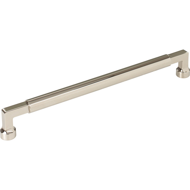 Cumberland 12" Center to Center Bar pull, Polished Nickel, 8 13/16" Center to Center