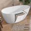 Baignoire autoportante en acrylique autoportante 59 po x 29,5 po avec drain central en acrylique brillant blanc