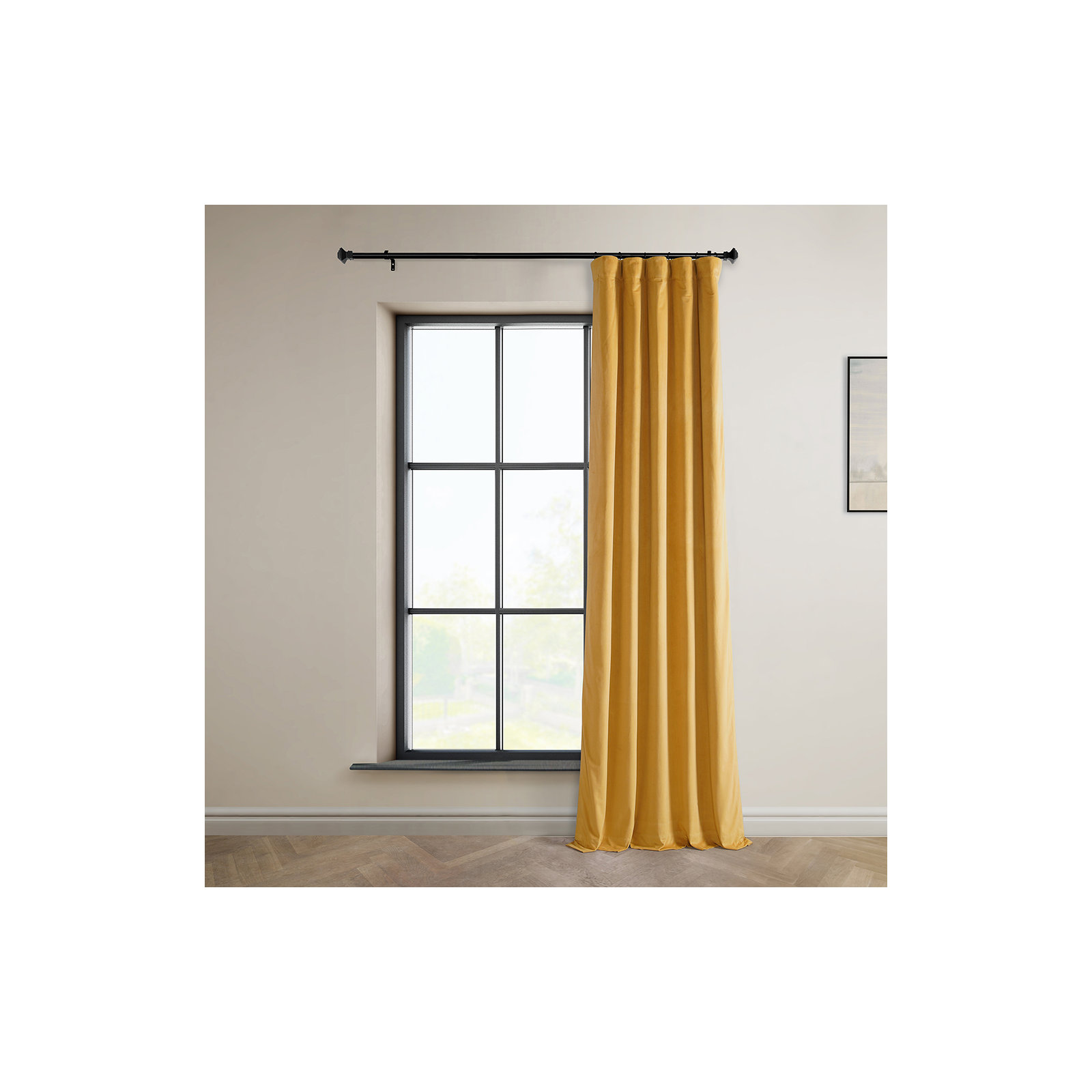 Matra Plush Velvet Curtains for Bedroom - Room Darkening Curtains for Living Room Window Single Panel, 50" W x 120" L