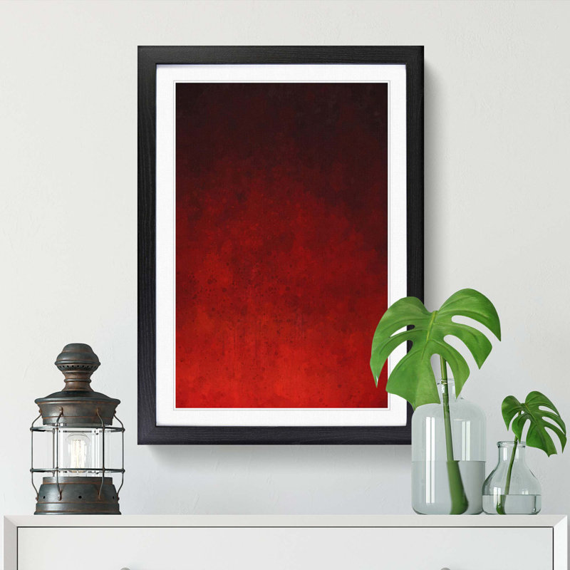 Seeing Red in Abstract - Picture Frame Graphic Art Print, 91cm H x 60cm W x 2cm D, Black