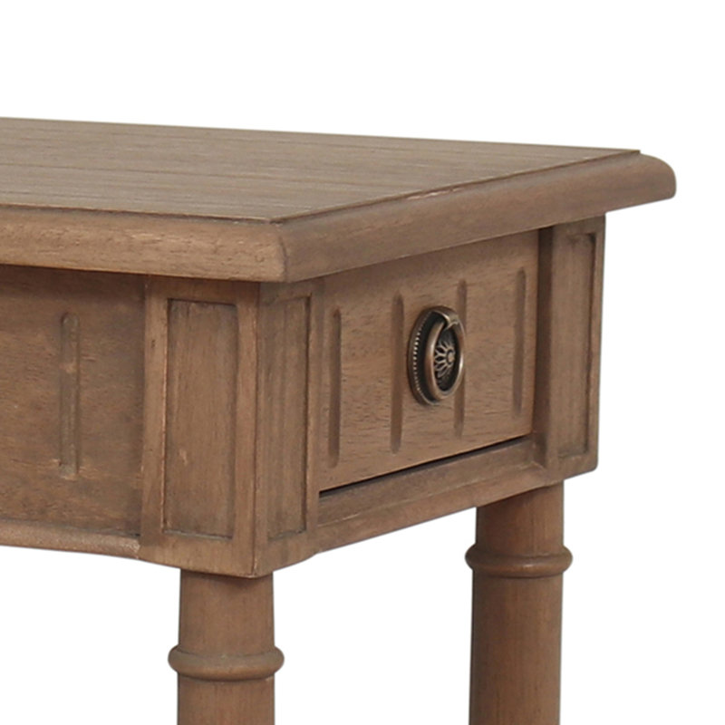 Table d'appoint avec tablette et tiroir Dumaine, KD, l 23,75 po, brun châtaignier, Chestnut Brown