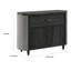 Buffet console Sevy avec tissu rétro, noir et gris, 52 pouces