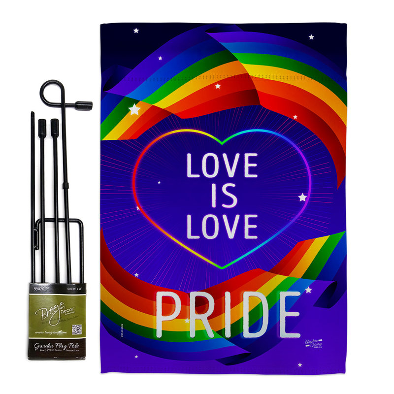 Ensemble de drapeaux décoratifs en polyester 1 face 5 pi x 1 pi 8 po Love