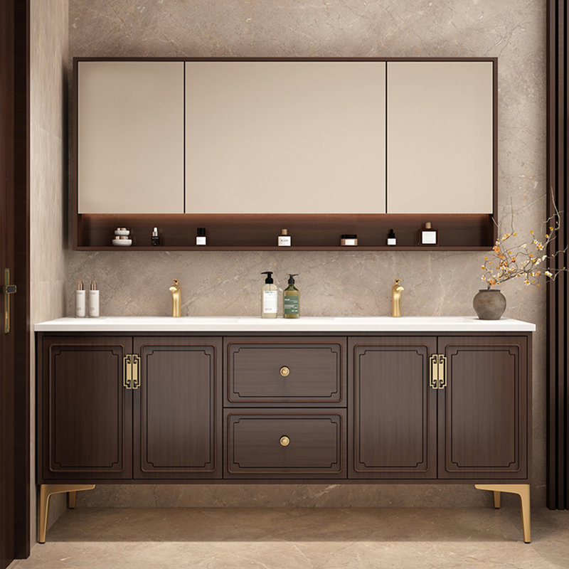 Chinese-style luxury retro bathroom Vanity