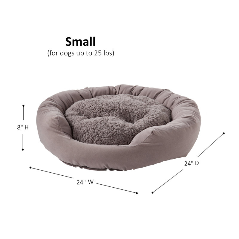 Lit pour chien Chamari Donut, Petit (l 24 po x P 24 po x H 8 po), Gris