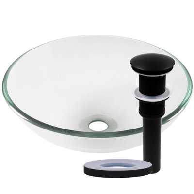 Novatto 16.5'' Glass Circular Bathroom Sink