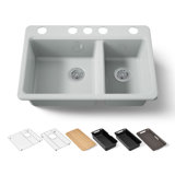 Riverby® 33" undermount double-bowl workstation kitchen sink