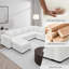 Canapé modulaire en forme de U de 127 po avec repose-pieds - ports USB / Type-C, aménagement convertible, mousse haute densité et structure en bois massif