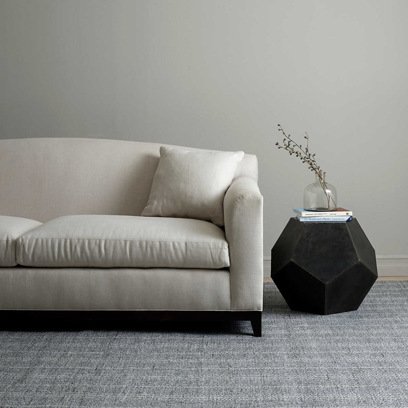 Melange Stripe Grey/Ivory Handwoven Indoor/Outdoor Rug, Rectangle 3' x 5'