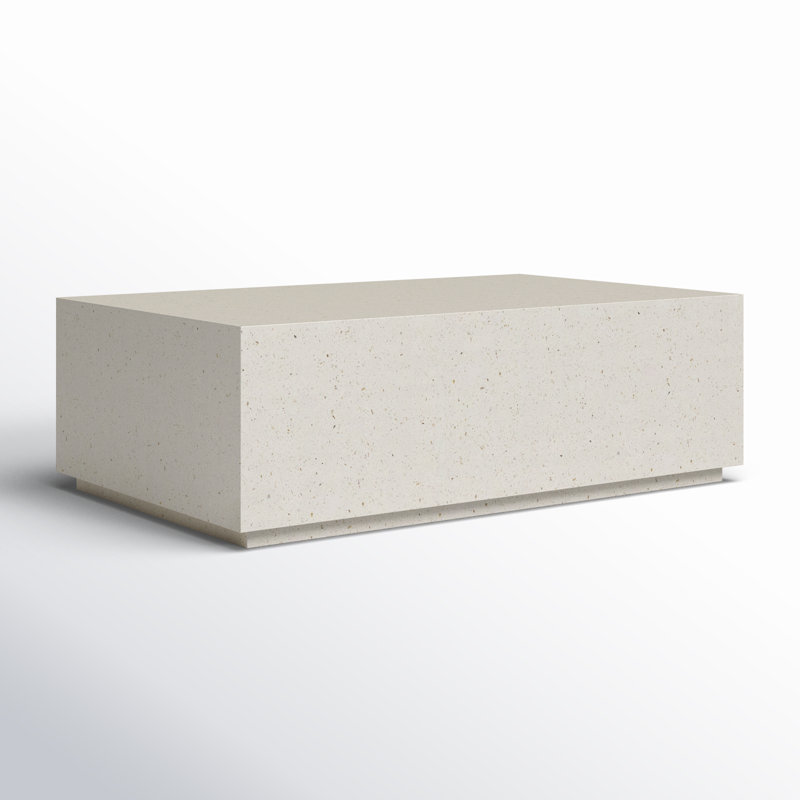 Polly 51" Concrete Coffee Table, White