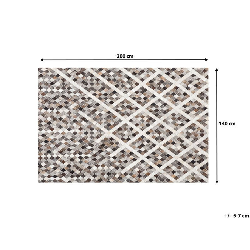 Vesper Rectangle Geometric Hand Woven Area Rug, Rectangle 140 X 200 Cm
