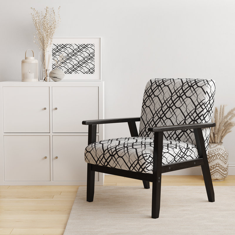 Fauteuil d'appoint rembourré Mid-Century à motif géométrique III «Ghena»