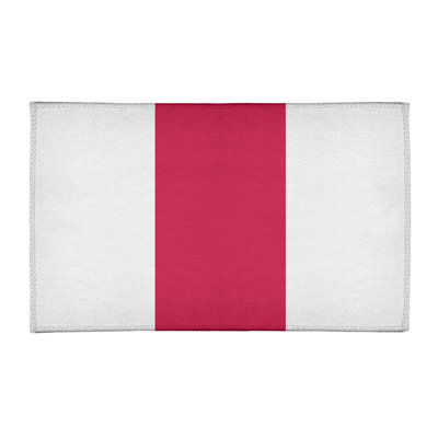 Tapis blanc rayé/rouge