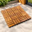 Ensemble de tuiles de terrasse en bois d'acacia emboîtables 30 pièces, motif à carreaux 12 po x 12 po, naturel