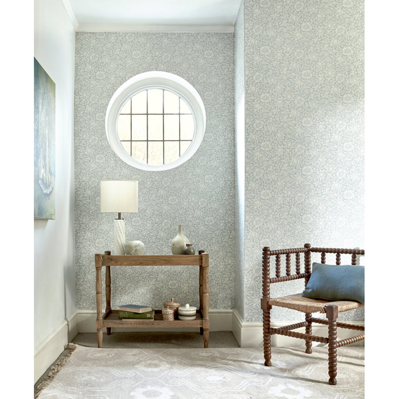 Mallow Wallpaper, Chalk Duck Egg