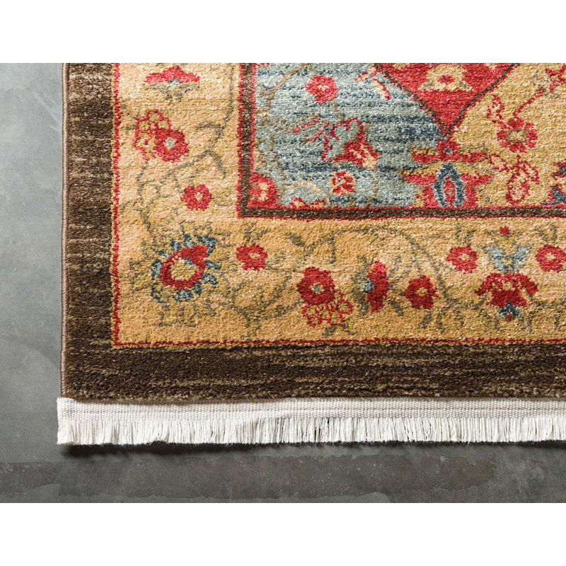 Tapis à motif oriental brun Stirling, Rectangle 3 pi 3 po x 5 pi 3 po