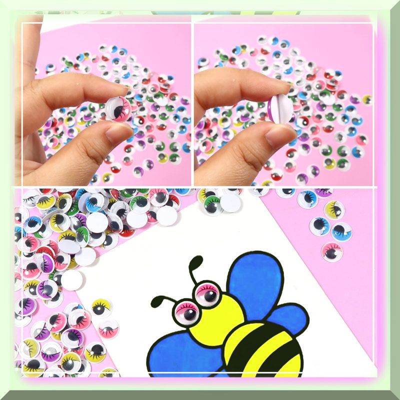 210pcs 15mm Self-Adhesive Wiggle Eyes