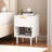 22.83 Inch High White Modern Bedside Table, Single Drawer Open Shelf With Gold Accent Handle
