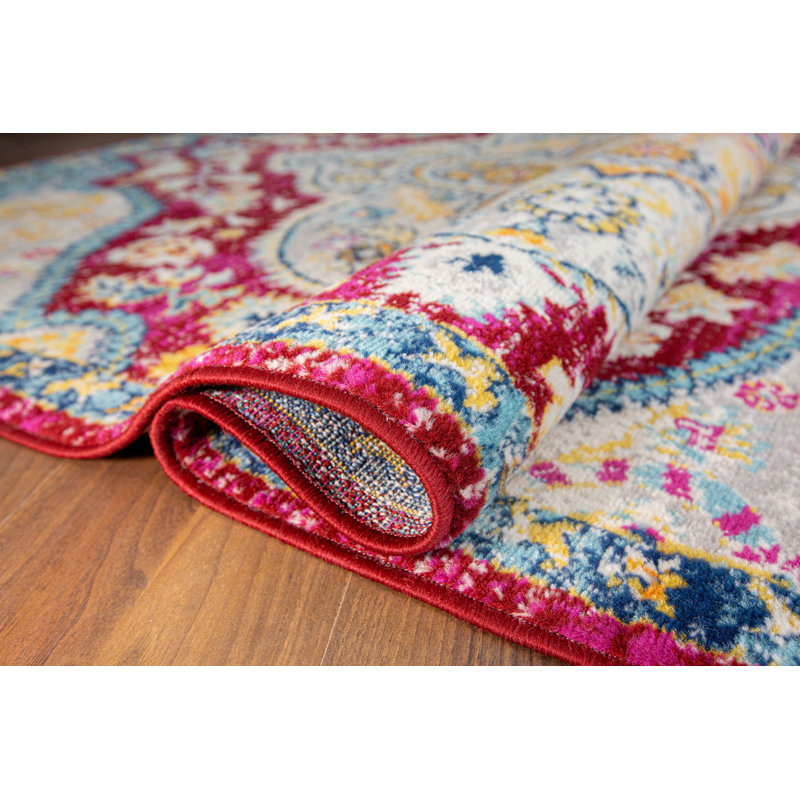 Tapis oriental rouge Furtado, Tapis de couloir de 2 pi x 7 pi