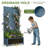 6 ft. H x 3 ft. W Metal Planter Box privacy screen Garden Bed with Trellis and Wheels - Blue-478159944-478159939