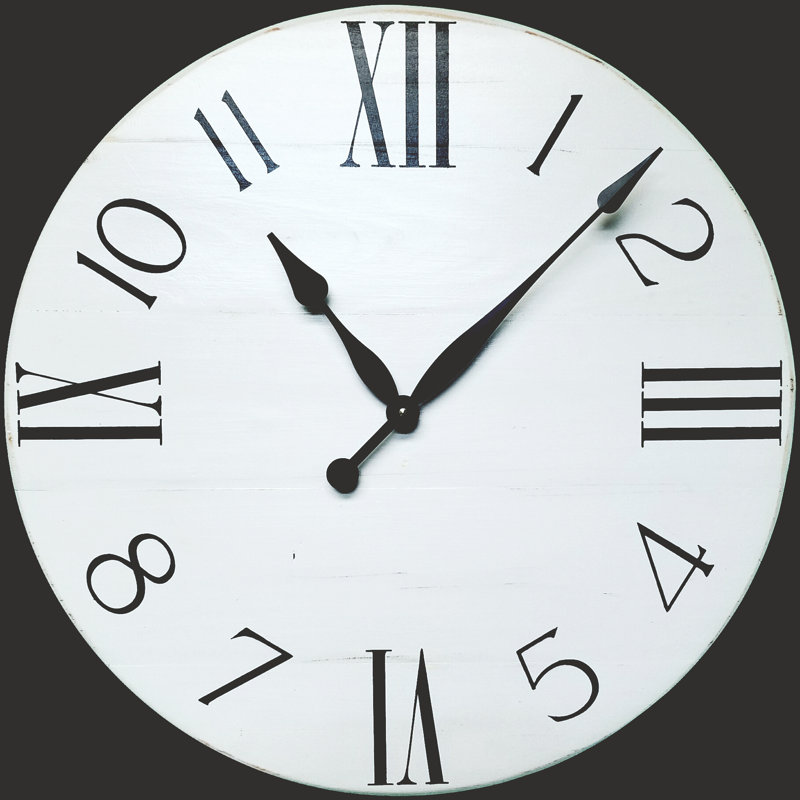 Horloge murale surdimensionnée campagne Troxell, H 24 po x l 24 po x P 1,5 po