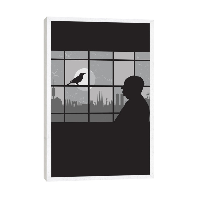 Barcelona Bird - Print on Canvas, White Framed, 66.04 cm H x 45.72 cm W