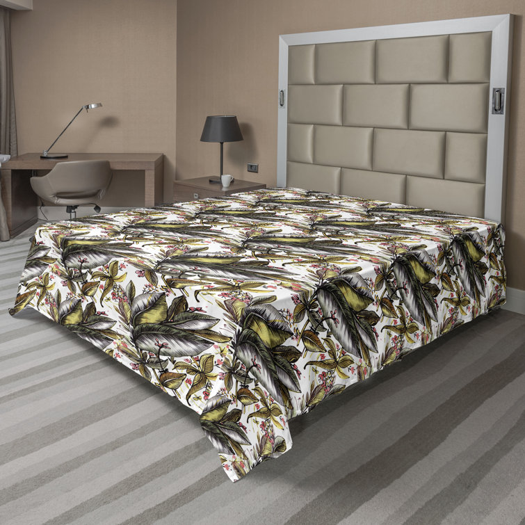 Ambesonne, drap plat floral pivoines, art botanique printanier