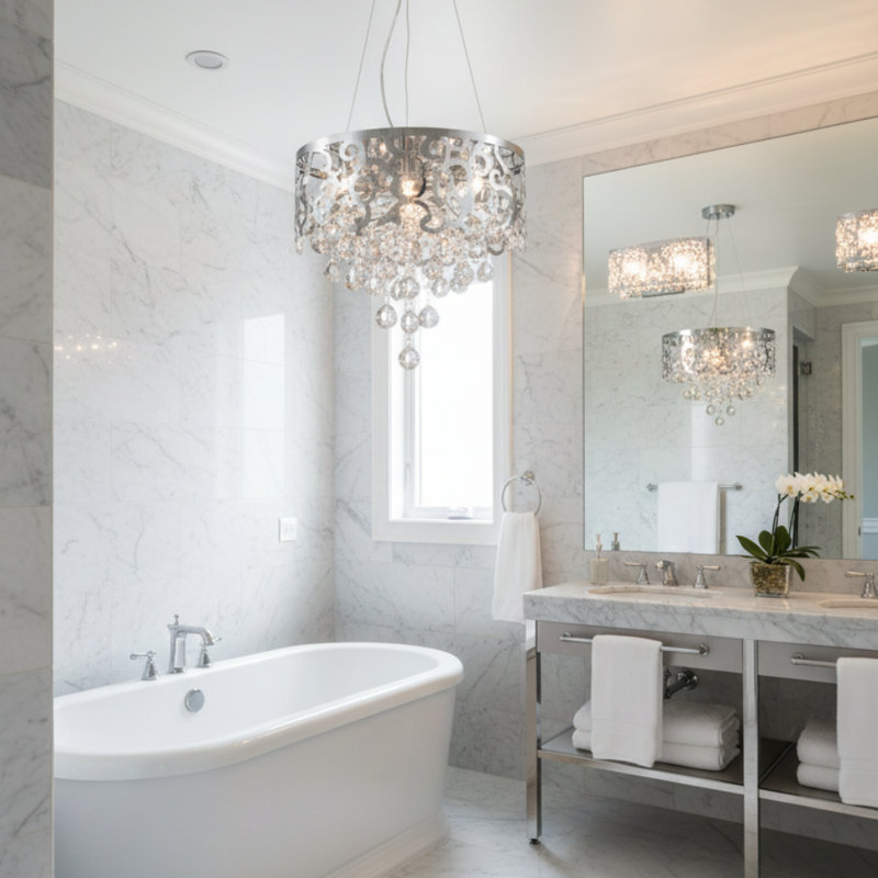 Transitional 5 Light Crystal Chandelier
