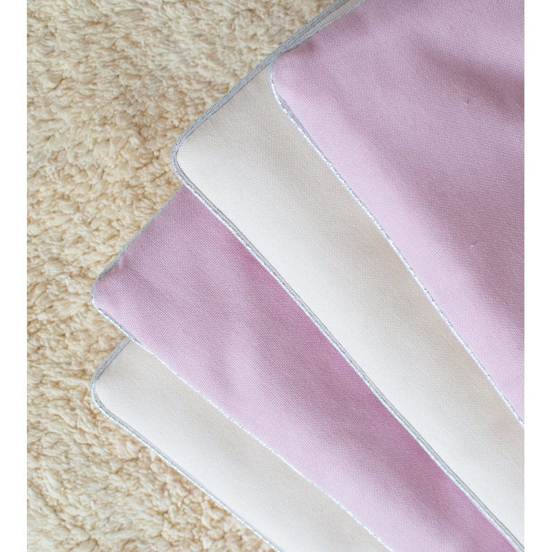 Abigayle Cotton 110cm L Changing Mat, Pink/Ecru