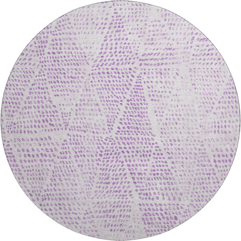Tapis mauve Premium lavable à la machine Cerrito AMF591, Rond 8 pi