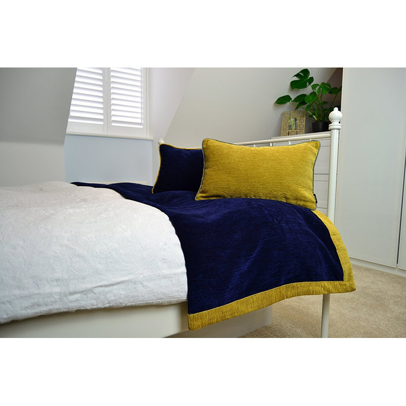 Baccus Throw Blanket, Navy Blue/Orche