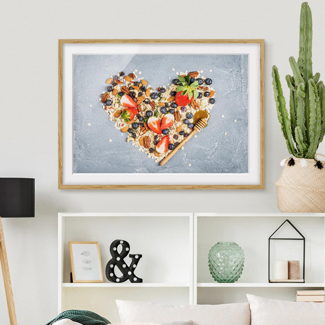 Gerahmtes Poster Muesli Heart