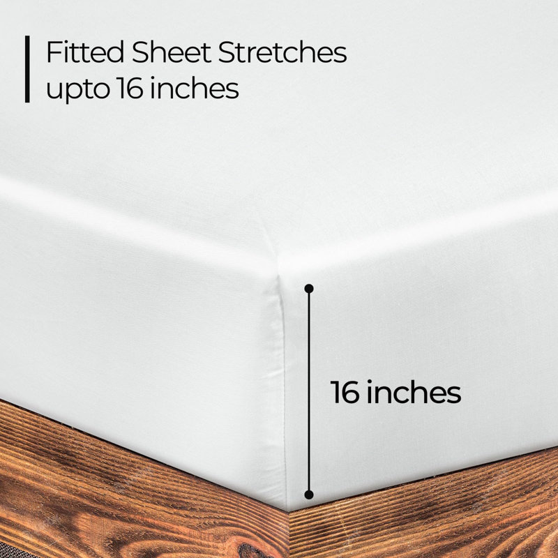 Royale Linens 300 Thread Count 100% Long Staple Combed Cotton Flat Sheet - Super Soft - Top Sheets - Flat Sheet Sold Separately - Breathable, Cool & Crisp Percale Sheets Only 