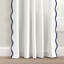 Paire de rideaux à bordure festonnée Coastal Chic, l 52 po x L 84 po, bleu marine et blanc