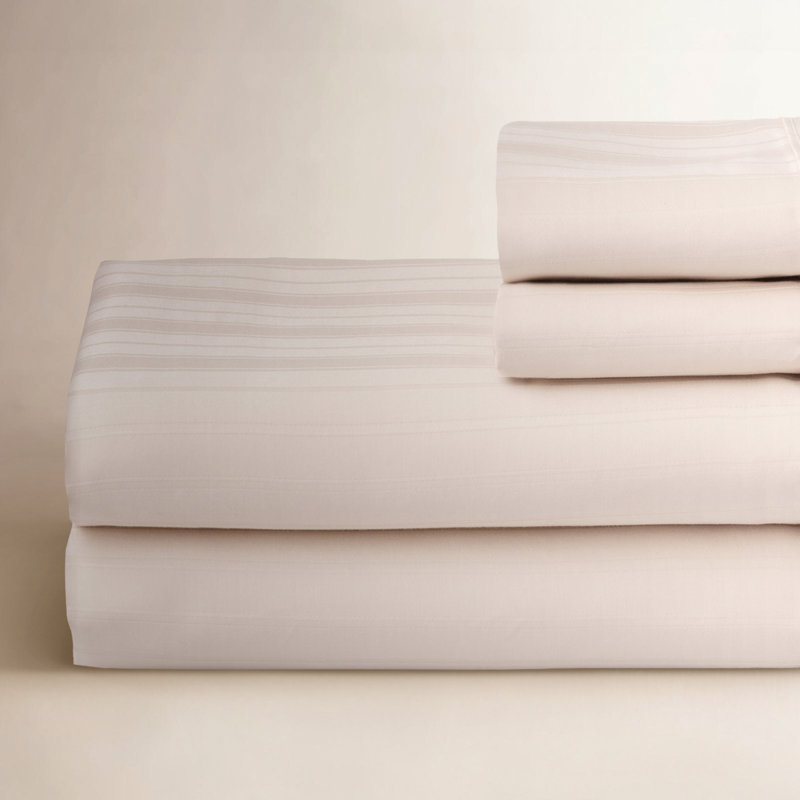 Ensemble de draps 100% satin de coton 500 fils Zander, Ensemble de draps pour lit double + drap-housse + , Rougir