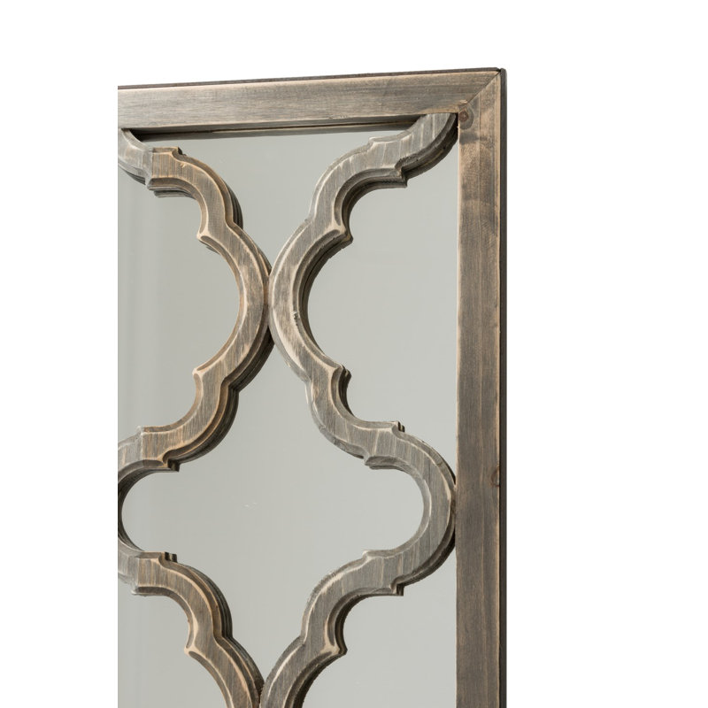 Zoie Glass Flat Wall Mirror, Wood