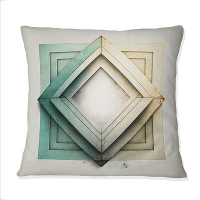 Impermanence, art rétro japonais VI - Coussin décoratif à imprimé géométrique abstrait