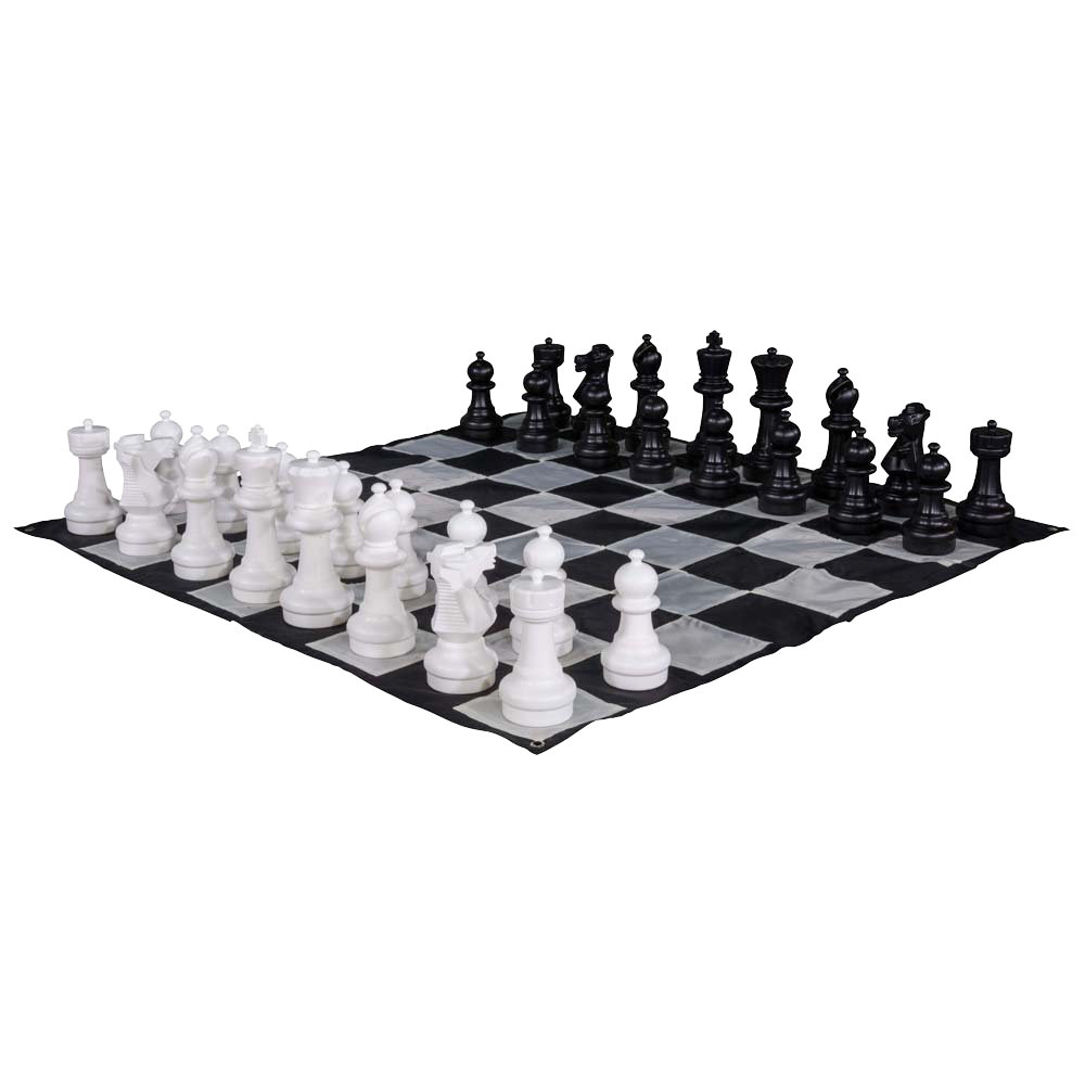 12" Giant Plastic Chess Set with a Quick Fold Nylon Board MegaChess