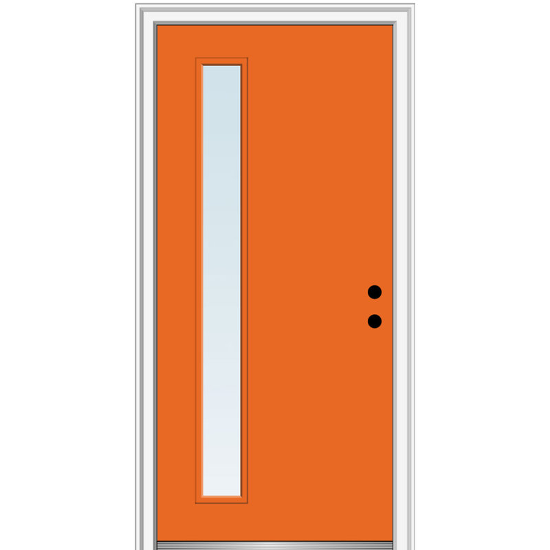 Extérieur en fibre de verre simple 1-Lite porte peinte, H 82,25 po x l 38 po, Noir, noir, noir, noir
